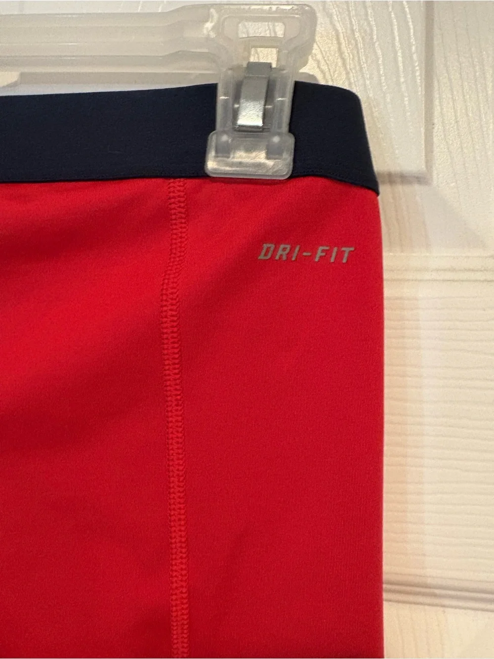 Nike Red Capri Leggings with Black Waistband